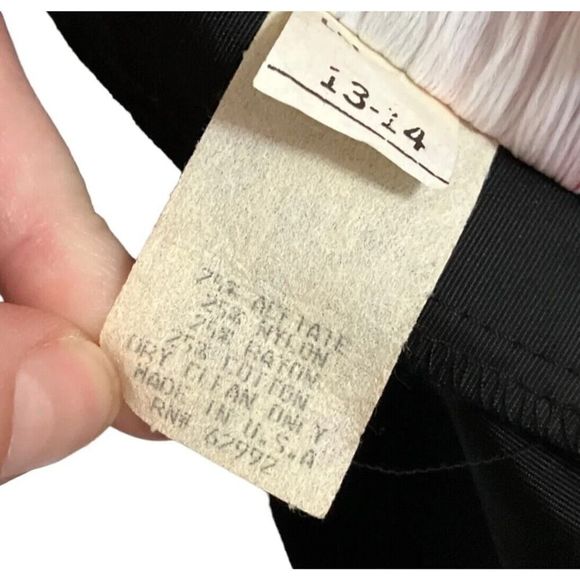 Vintage 80s Nite Scarlett Black/Purple Lace Off Shoulder Sheath Dress US 13-14 - Picture 8 of 9